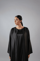 Double Black Abaya - Nure Dubai