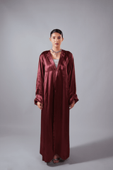 Monarch Abaya (Burgundy) - Nure Dubai