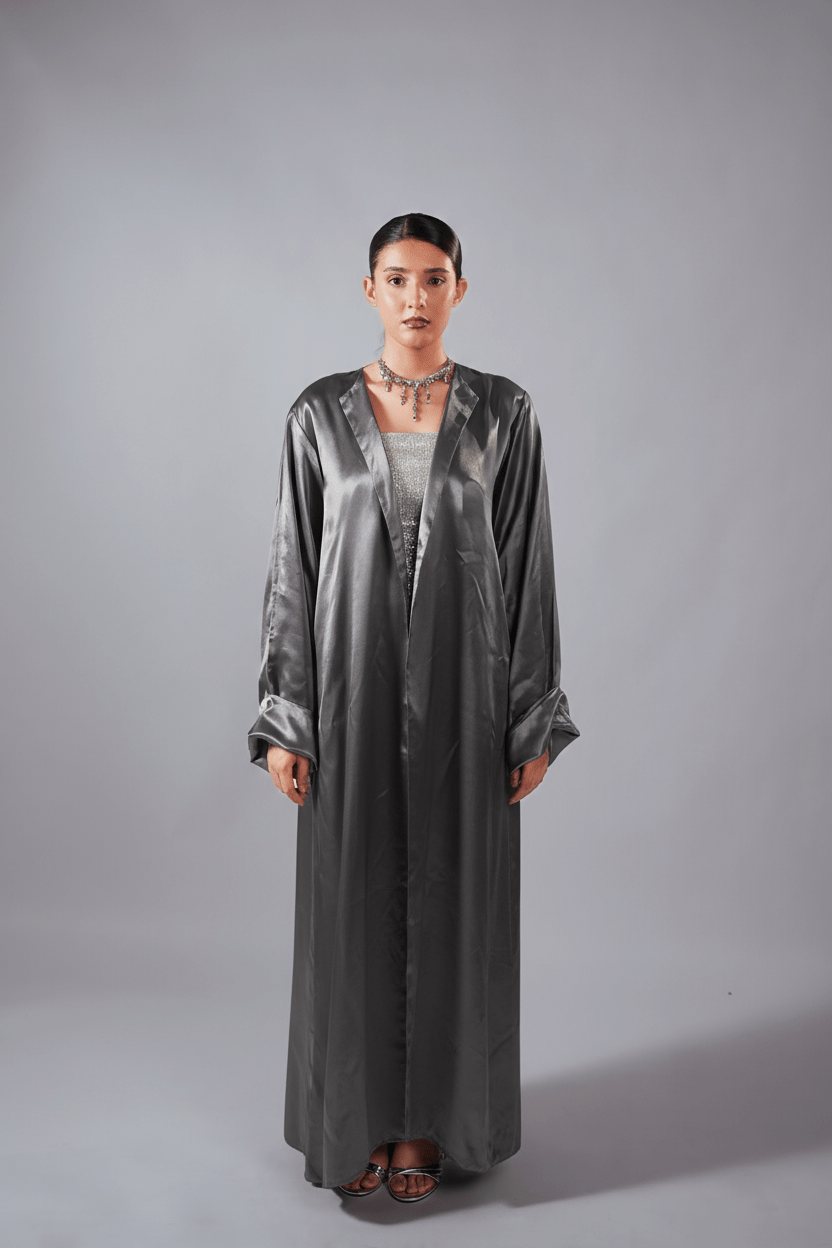 Monarch Abaya (Grey) - Nure Dubai