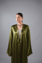 Monarch Abaya Olive Green - Nure Dubai