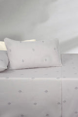 Grey Lilac T - 150 Embroidered Bed Sheet Set - Nure Dubai