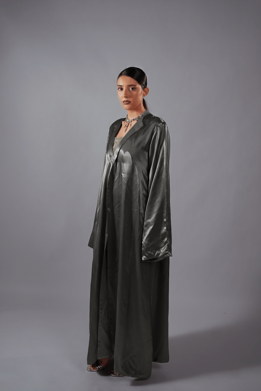 Monarch Abaya (Grey) - Nure Dubai