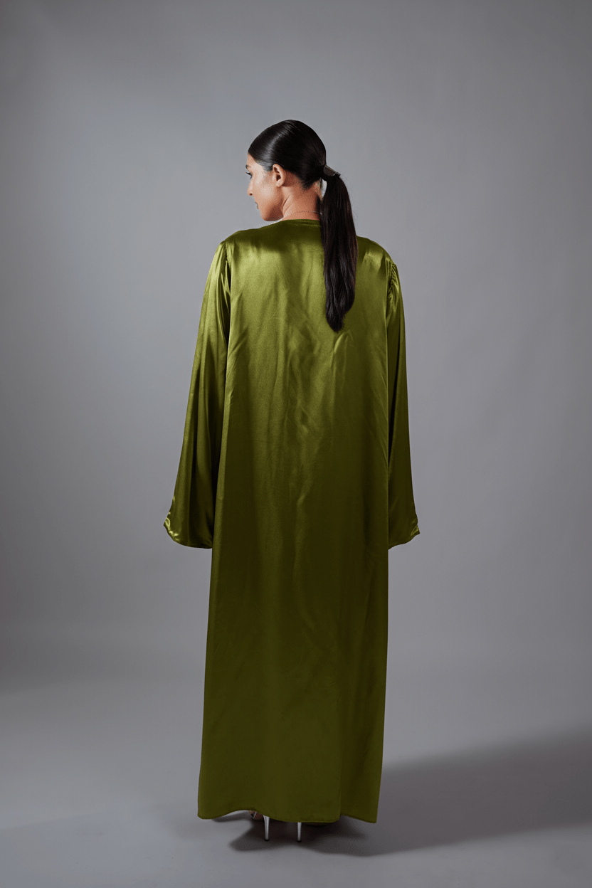 Monarch Abaya Olive Green - Nure Dubai