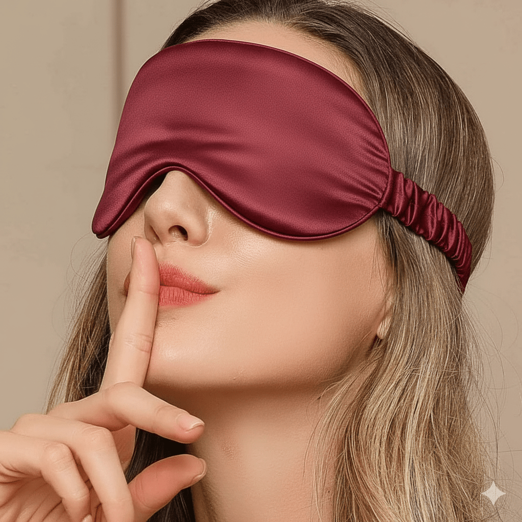 Silk Sleep Mask (Burgundy) - Nure Dubai